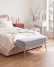 Upholstered Storage Bench DURHAM Velvet Grey_1194804