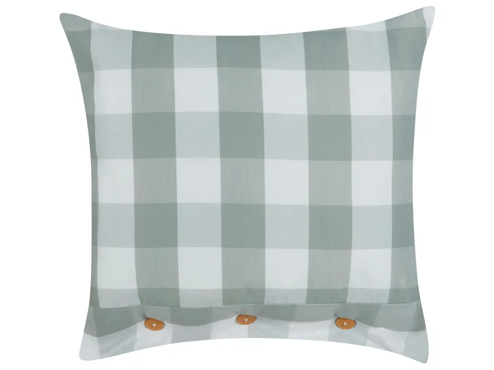 Throw Cushion TAMNINE 45 x 45 cm Mint Green Checked