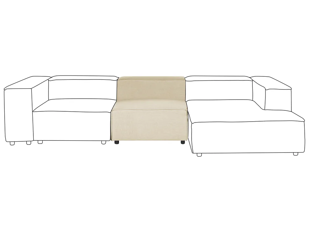 1-Seat Section APRICA Faux Linen Beige_860325