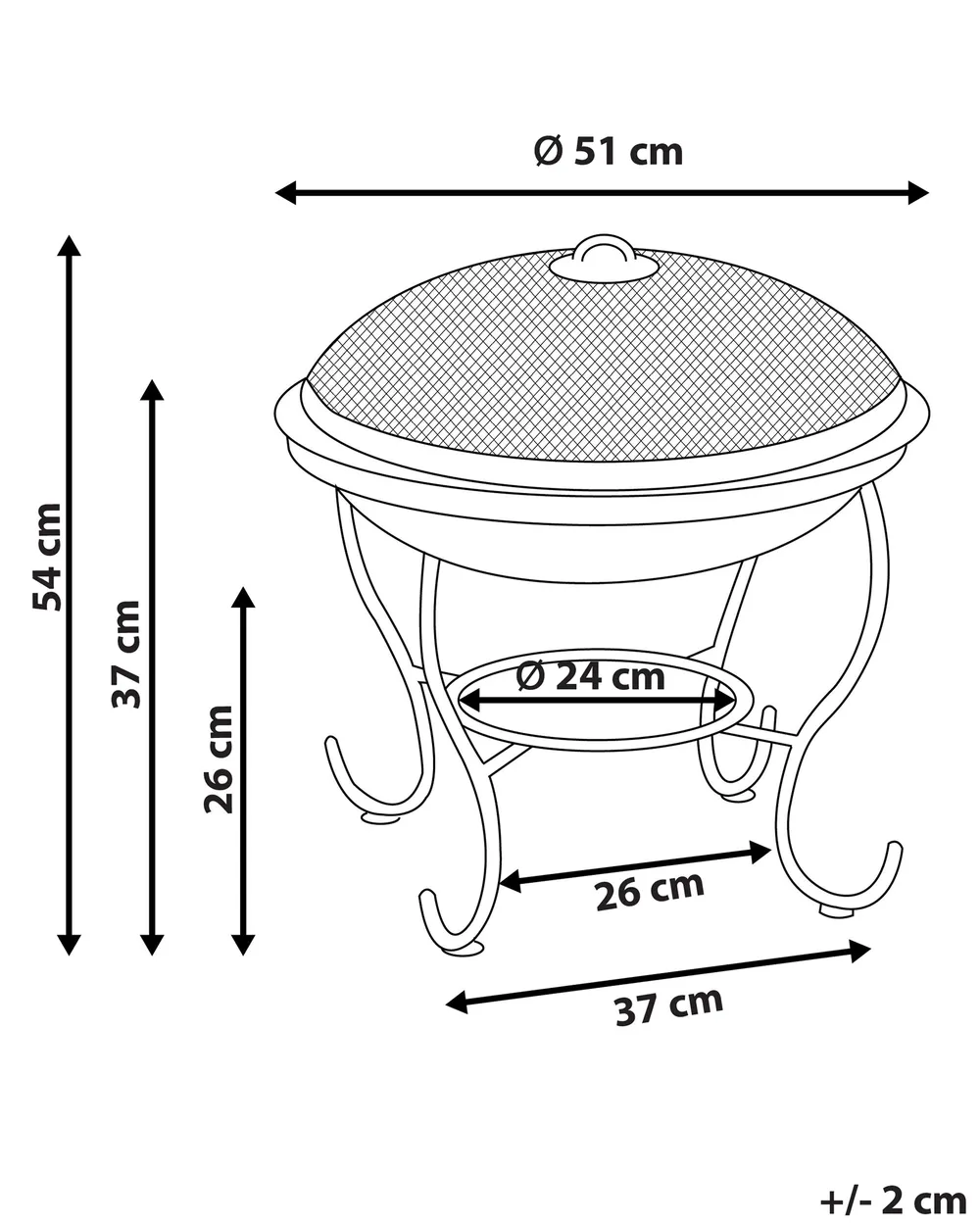 Grill Fire Pit NEGARA Metal Black_802898