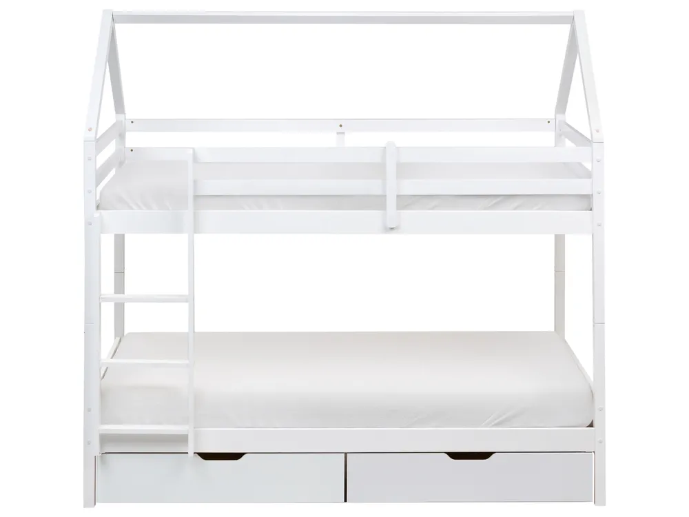 Bunk Bed with Drawers TERNAS Pine Wood White 90 x 200 cm (EU Single) with Storage_988838