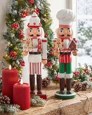 Set med 2 figuriner BODSJON 35 cm Nötknäckare Röd/ vit_1118292