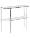 Console Table CALVERT Tempered Glass Marble/ Silver