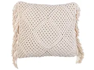 Set med 2 prydnadskuddar BESHAM 45 x 45 cm Bomull Ljusbeige Geometriskt tryck_904589