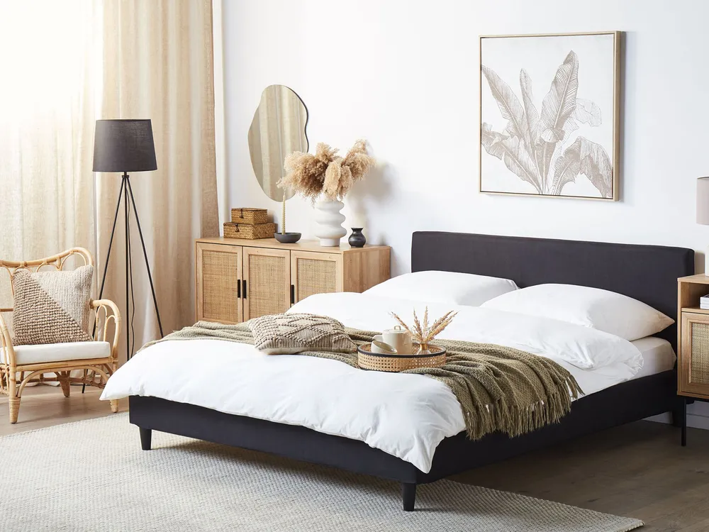 Bed Frame Cover FITOU 160 x 200 cm Black