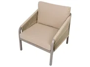 Trädgårdssoffgrupp med bord 5-sits MURATO Metall Beige_1023494