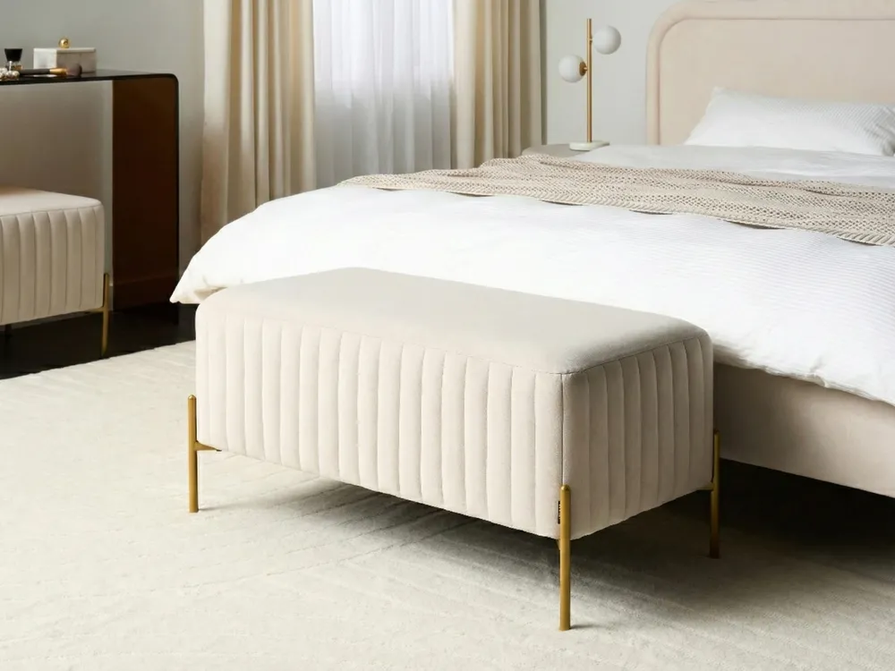 Upholstered Bench UTAH Velvet Off-White