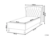 Bed Velvet METZ 90 x 200 cm (EU Single) Grey_861368