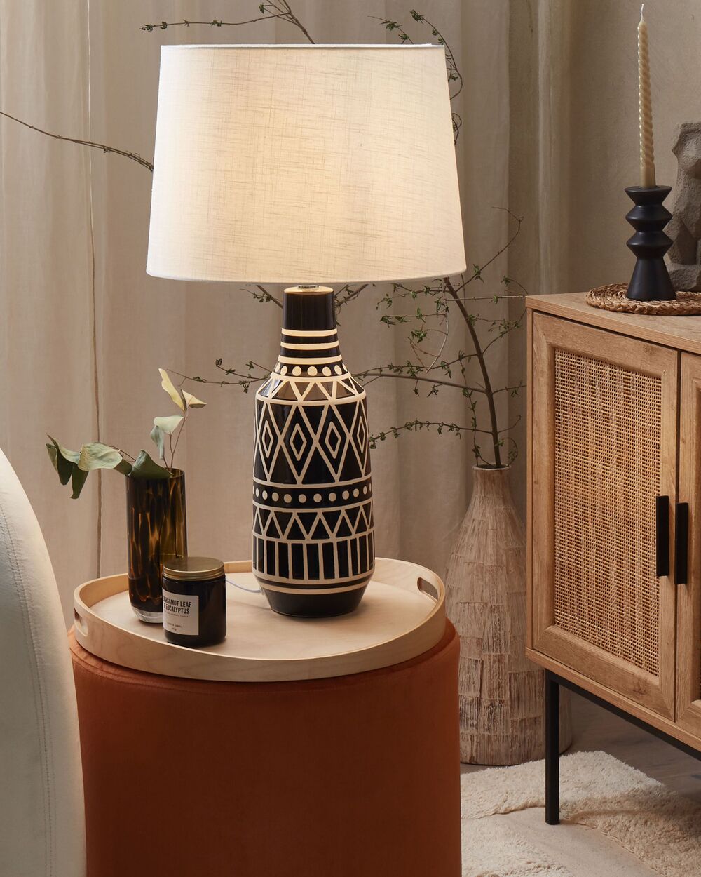 Table Lamp SHEBELLE Ceramic Black