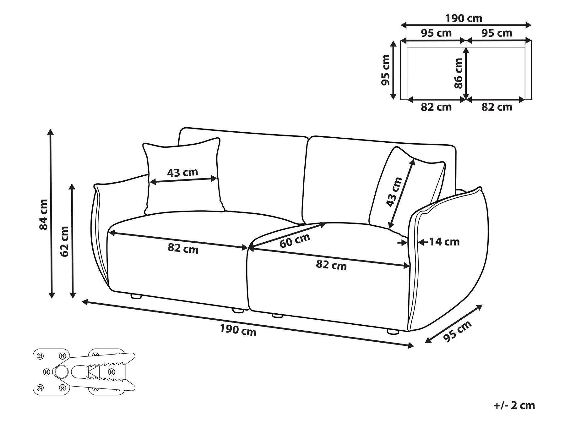 Modulsoffa 2-sits MESNALI Grön_1046401