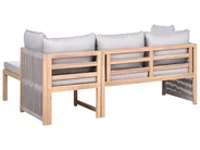 Garden Corner Sofa with Table 3 Seater ARABBA Certified Acacia Wood Grey Left Hand_1049511