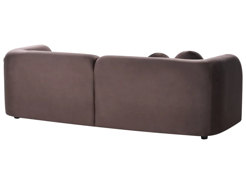 Living Room Set 4 Seater LEIREN Velvet Dark Brown_1028858