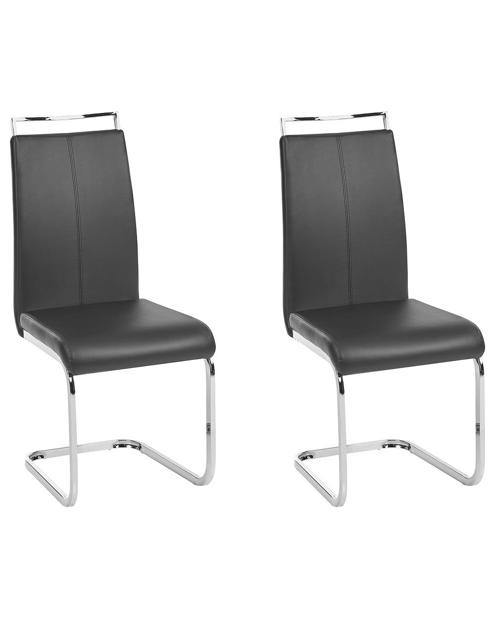 Set med 2 matstolar GREEDIN Konstläder Svart