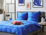 Duvet Cover Set HARMONRIDGE 220 x 240 cm Sateen Cotton Dark Blue_815029