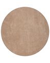 Shaggy Rug DEMRE Sand Beige ø 140 cm