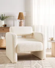 Armchair HALLSBERG Boucle Off-White_939051