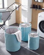 Set of 3 Baskets ARCHA Cotton Light Blue_1079553