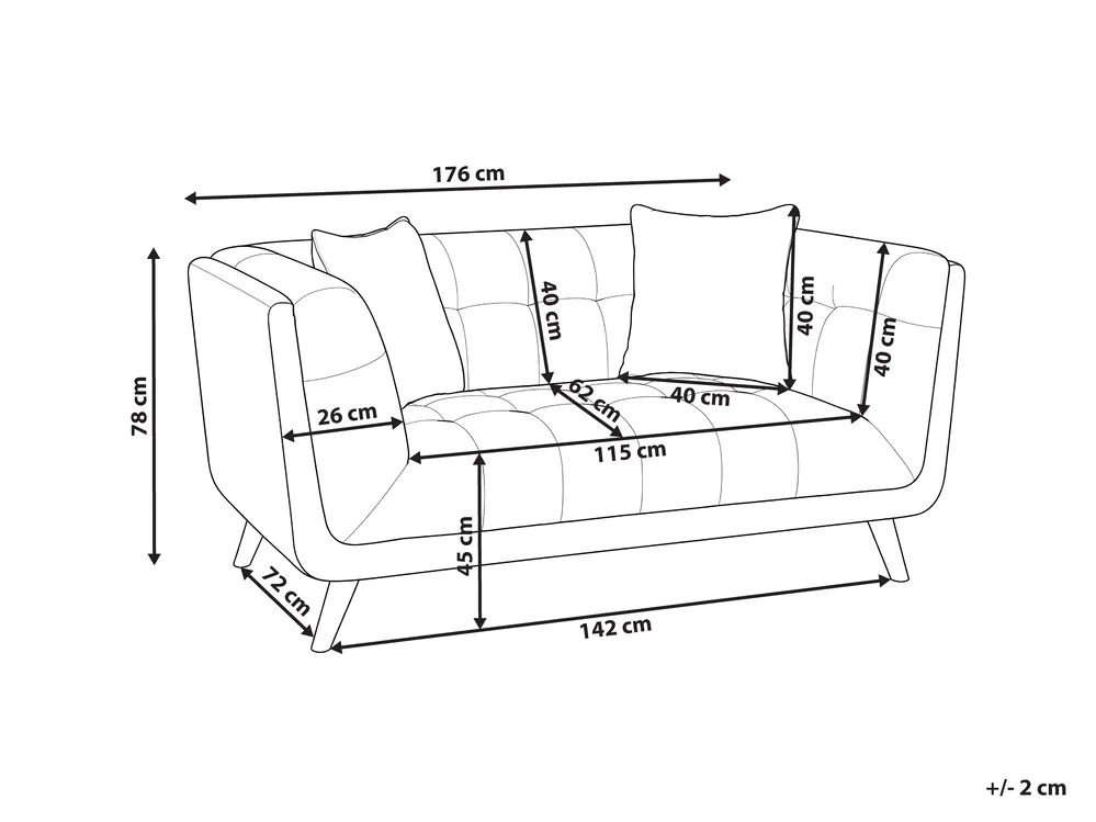 Sofa 2 Seater HABO Fabric Taupe_1077200