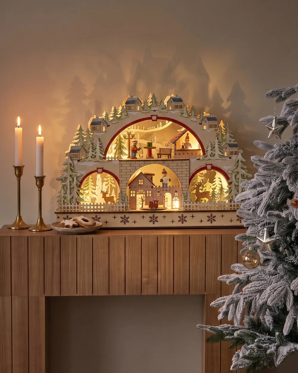 Joulukoriste LED-valo SELURA 30 cm Vaaleanruskea