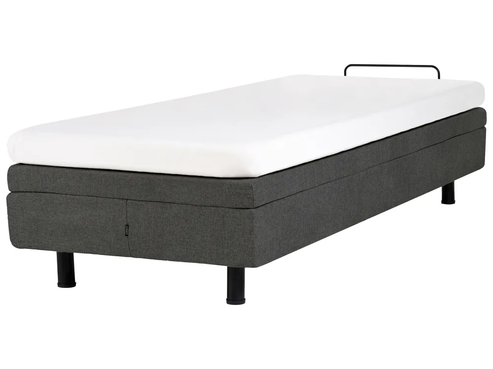 Adjustable Bed without Headboard Fabric DUKE II 90 x 200 cm (EU Single) Dark Grey_987319