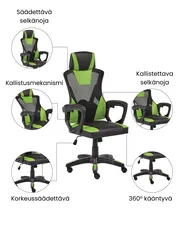 Toimistotuoli IGNIS Keinonahka Limenvihreä_1074205