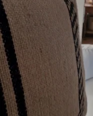 Set of 2 Decorative Cushions DESALIX 45 x 45 cm Jute Beige Striped_990337