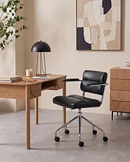 Desk Chair CANDOR Faux Leather Black_1136701