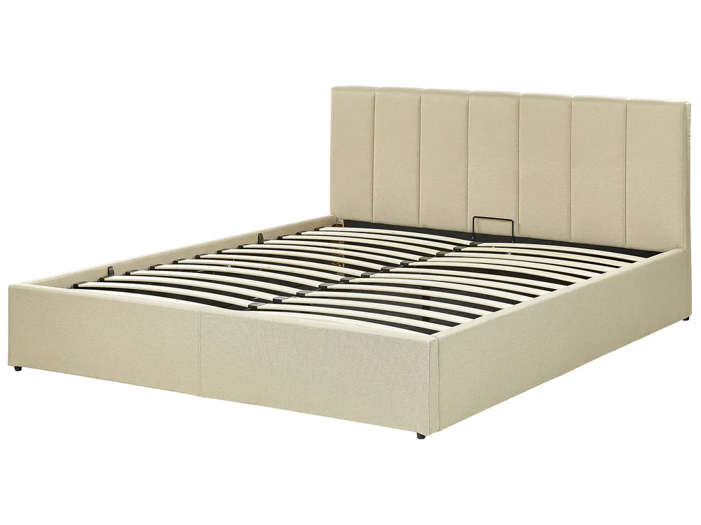 Sänky säilytystilalla DREUX Kangas Beige 160 x 200 cm_861172