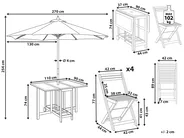 Garden Dining Set 4 Seater FRASSINE with Parasol (12 Options) Acacia Wood Natural_922527