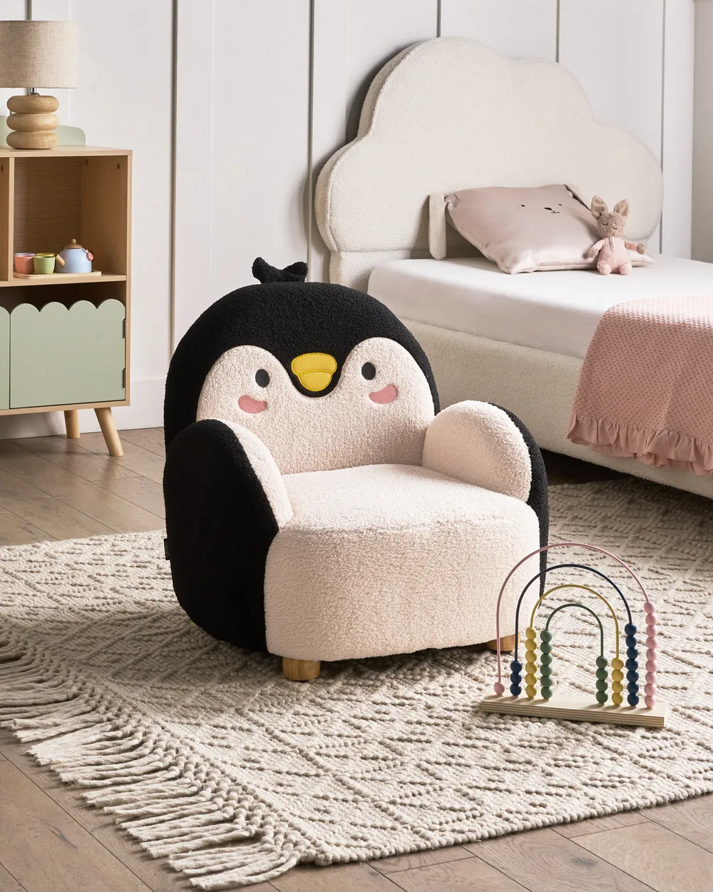 Kids Armchair Penguin FYN Boucle Black