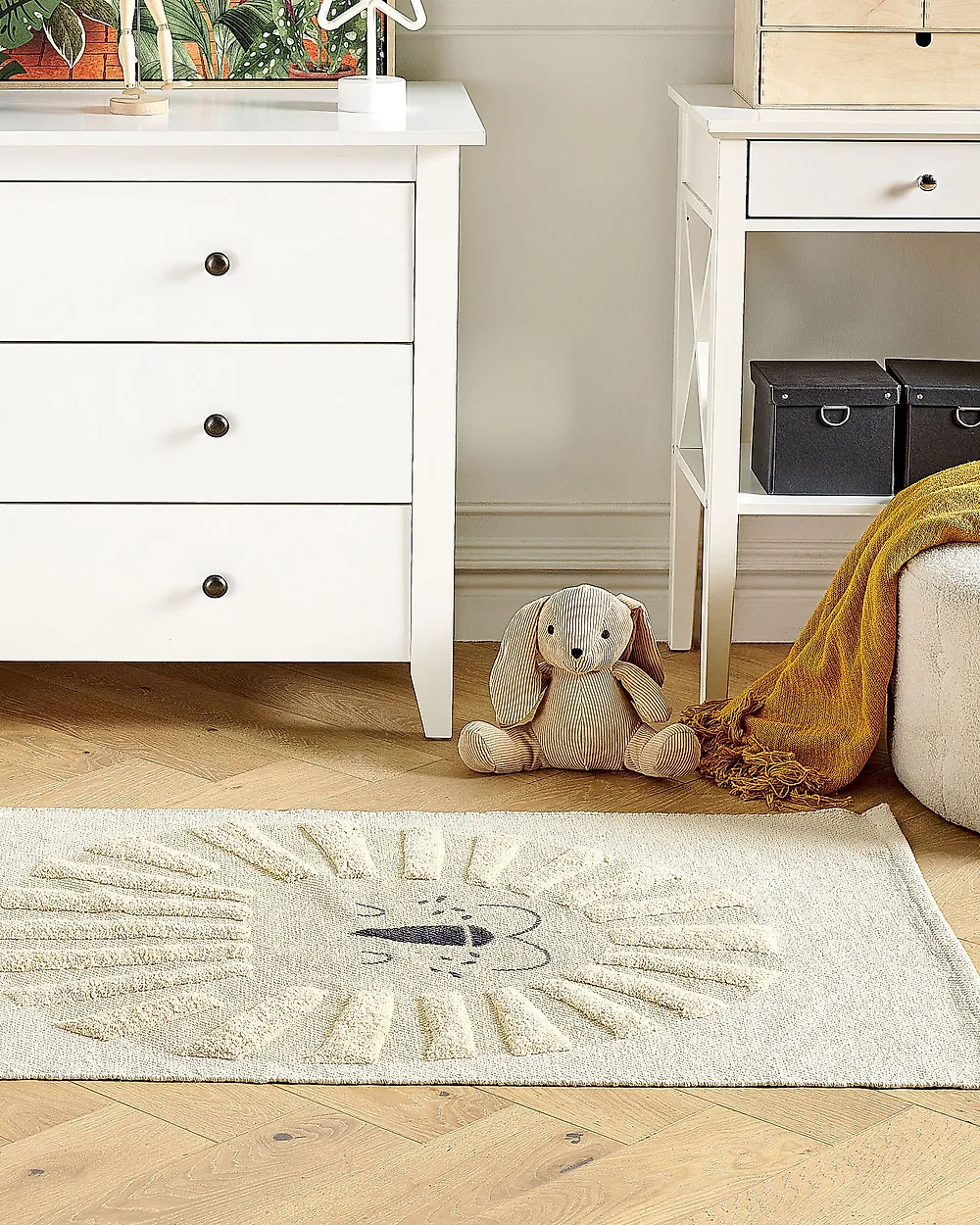 Lastenhuoneen matto BALARI Beige 80 x 150 cm Puuvilla_1184756