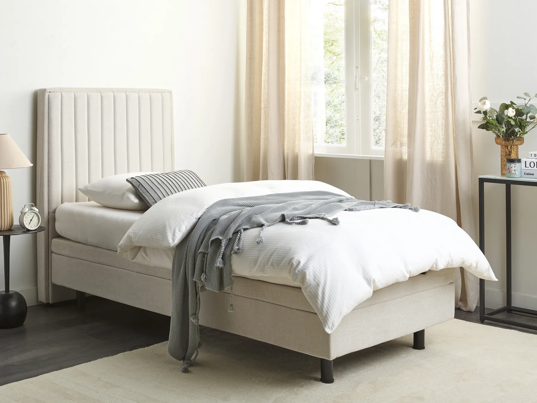 Justerbar säng  DUKE II 90 x 200 cm Ljusbeige_910511