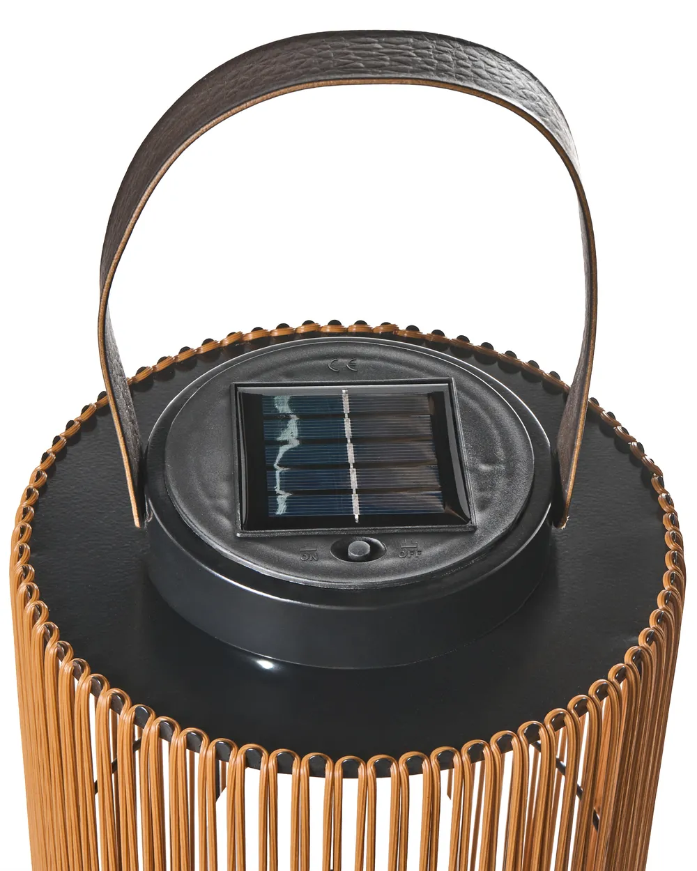 Solar Powered Lantern MACHILI 53 cm Brown_1042508