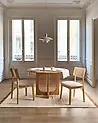 Set of 2 Dining Chairs EMBAR Wood Light Brown/ Light Beige