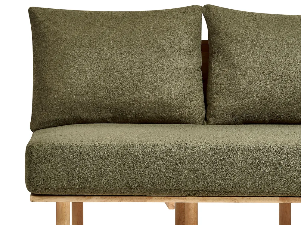 Sofa 2 Seater SALO with Tables Boucle Dark Green_932542