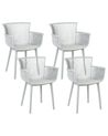 Set of 4 Garden Chairs PESARO Light Grey