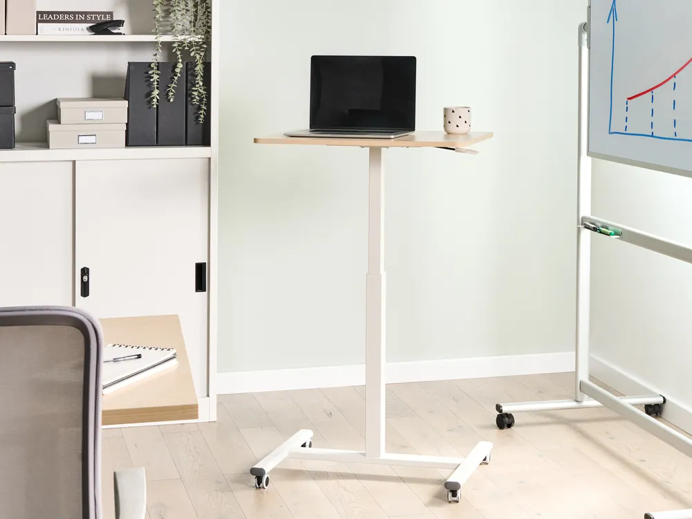 Manual Adjustable Laptop Stand ACADEMIA 65 cm 48 cm Light Brown/ White