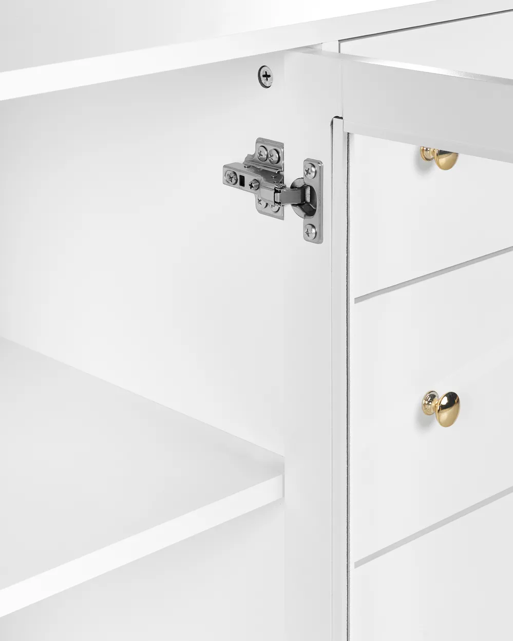 Glass Display Sideboard MILORA 160 cm White_979554