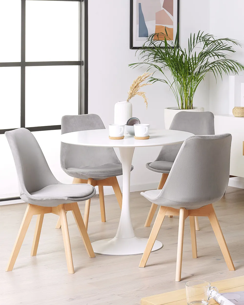 Set of 2 Dining Chairs DAKOTA II Velvet Grey