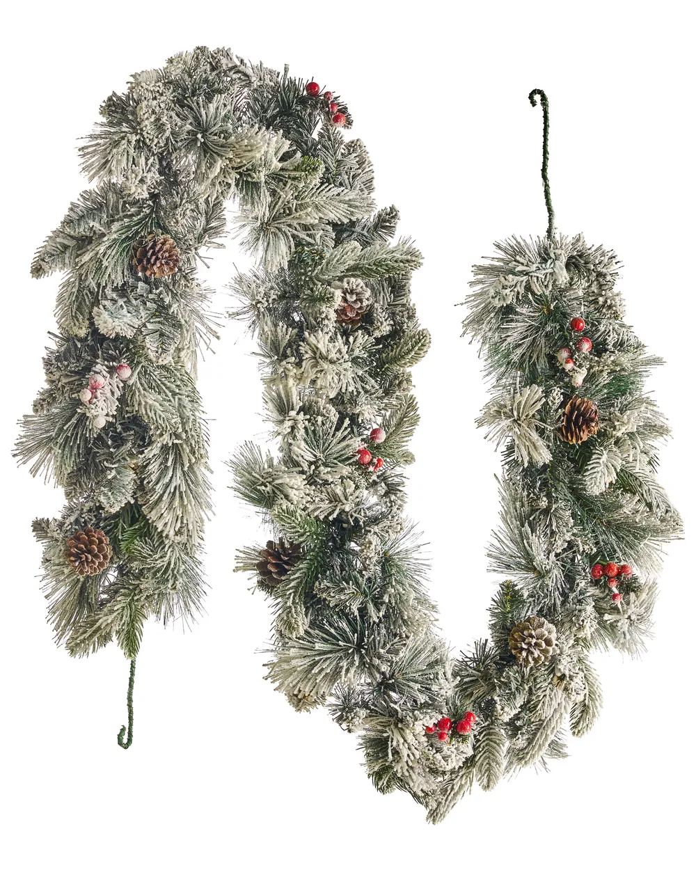 Snötäckt julgirlang LED WHITEHORN 180 cm Vit_813258