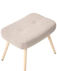 Öronlappsfåtölj VEJLE med fotpall Beige_912985