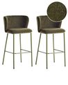 Set of 2 Bar Chairs MINA II Green