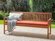 Garden Bench with Cushion VIVARA 180 cm Certified Acacia Wood Dark Red_695568