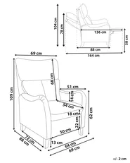 Reclinerfåtölj ROYSTON Inklusive fotstöd Beige_884487