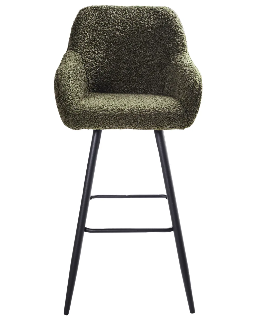 Set of 2 Bar Chairs CASMALIA Boucle Dark Green_956966