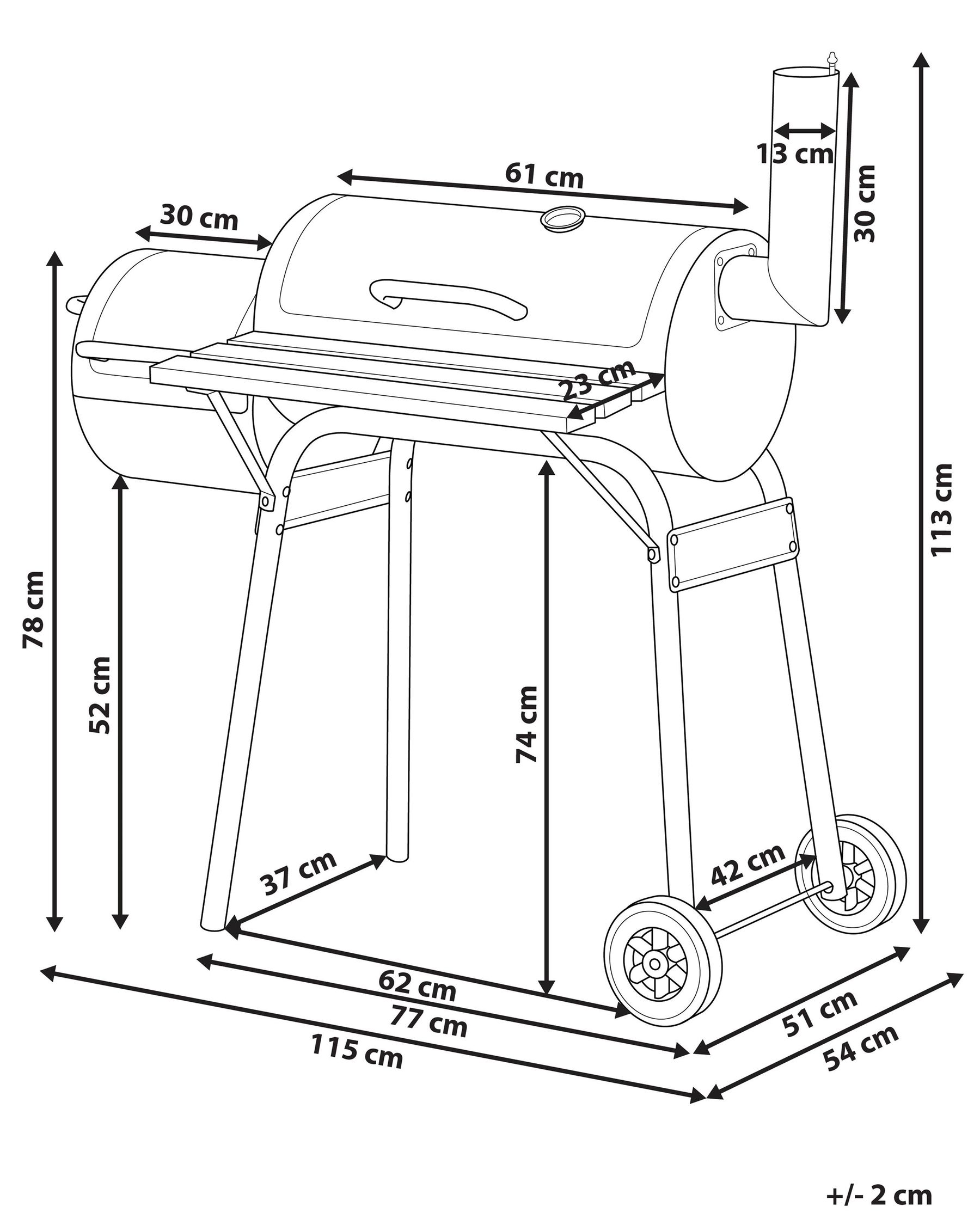 Charcoal BBQ Grill KATLA with Smoker Metal Black_820703