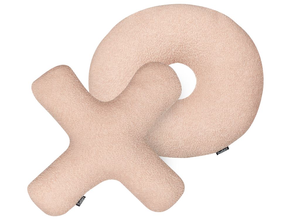 Sett med 2 pynteputer HESPERIS Bouclé Pastellrosa Ensfarget