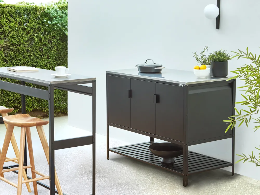 Outdoor Bar Table MAENZA Black Metal