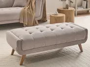 Sofa 2 Seater HABO with Ottoman Fabric Taupe_1077149