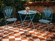 Bistro Table PAVIA 71 cm 71 cm Metal Blue_1046282